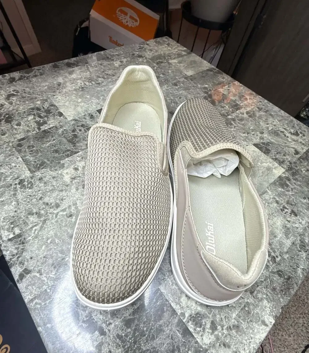 OluKai Lae'ahi Textile Mesh Slip-On Shoes Clay